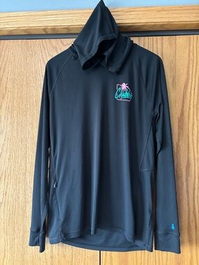 chubbies Black Hoodie Pullover with Teal and Pink Logo